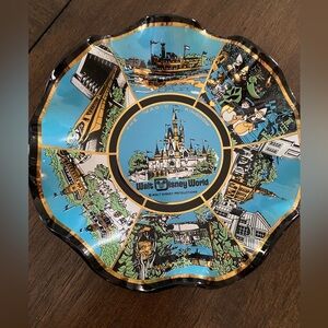 Vintage Walt Disney WorldCeramic Plate - Blue and Black